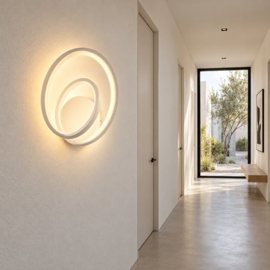 Ideal lux oz applique ad anelli led 26w 4000k 30cm per soggiorno moderna bianca