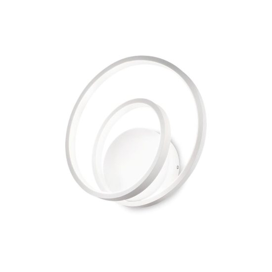 Ideal lux oz applique ad anelli led 26w 4000k 30cm per soggiorno moderna bianca