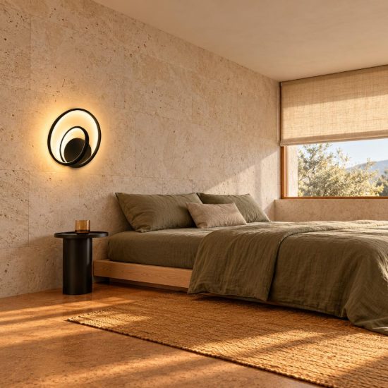 Ideal lux oz applique ad anelli led 26w 4000k 30cm per soggiorno moderna nera