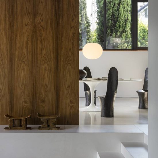 Ideal lux cotton lampada a sospensione con sfera in vetro e27 50cm per sala da pranzo moderna bianca