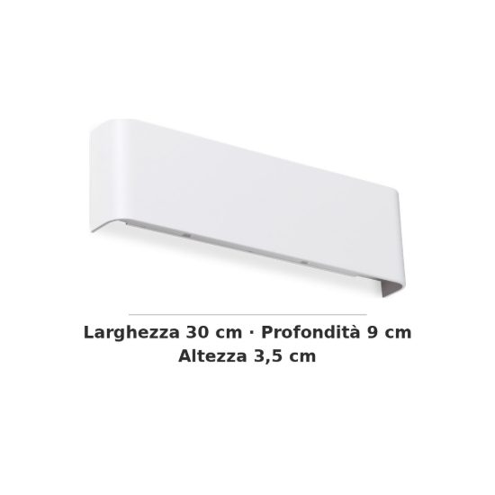 Ideal lux delta applique rettangolare led 10w 3000k 30cm per soggiorno moderna bianca