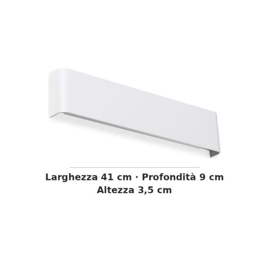 Ideal lux delta applique rettangolare led 14w 4000k 41cm per soggiorno moderna bianca