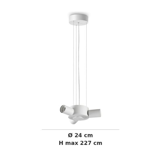 Ideal lux set up montatura per lampadario 3 luci e27 24cm bianca senza paralume