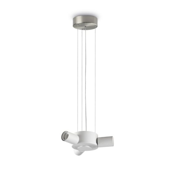 Ideal lux set up montatura per lampadario 3 luci e27 24cm bianca e nichel senza paralume