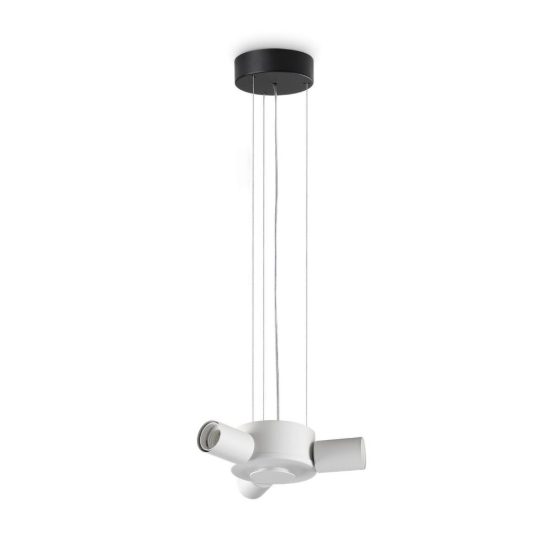 Ideal lux set up montatura per lampadario 3 luci e27 24cm bianca e nera senza paralume
