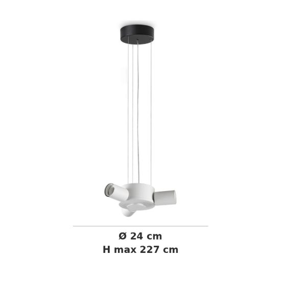 Ideal lux set up montatura per lampadario 3 luci e27 24cm bianca e nera senza paralume