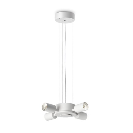 Ideal lux set up montatura per lampadario 4 luci e27 31cm bianca senza paralume