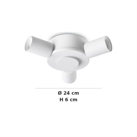 Ideal lux set up montatura per plafoniera 3 luci e27 24cm bianca senza paralume