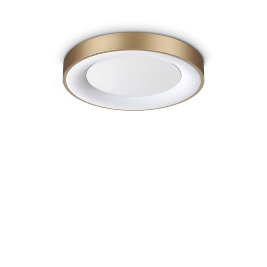 Ideal lux planet plafoniera tonda led 20w 3000k 40cm per cabina armadio contemporanea ottone