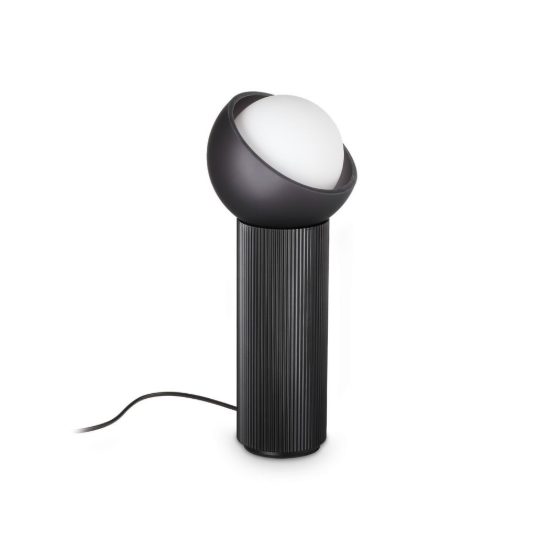 Ideal lux bloom abat-jour a sfera g9 27cm per comodino moderno nero