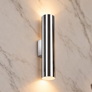 Ideal lux look applique cilindrica 2 luci gu10 30cm per soggiorno moderna cromata
