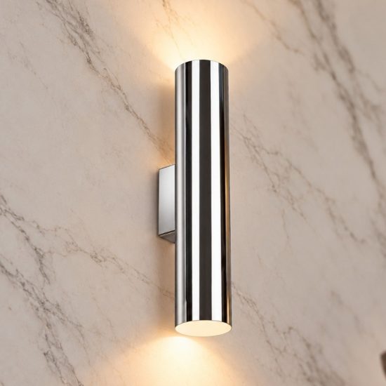 Ideal lux look applique cilindrica 2 luci gu10 30cm per soggiorno moderna cromata