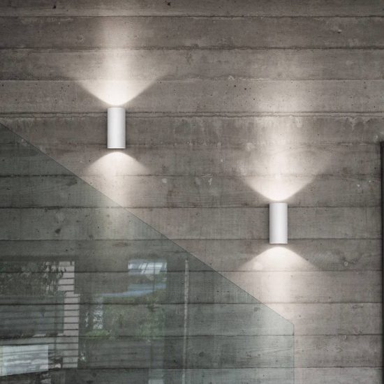 Ideal lux look applique cilindrica 2 luci gu10 30cm per soggiorno moderna cromata