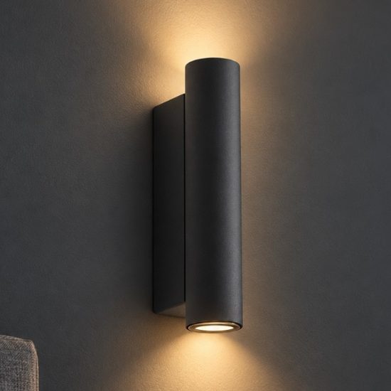 Ideal lux look applique cilindrica led 9w 3000k 15cm per soggiorno moderna nera