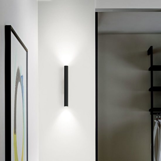 Ideal lux look applique cilindrica led 9w 3000k 15cm per soggiorno moderna nera