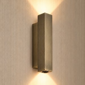Ideal lux look applique rettangolare led 9w 3000k 30cm per soggiorno contemporanea ottone