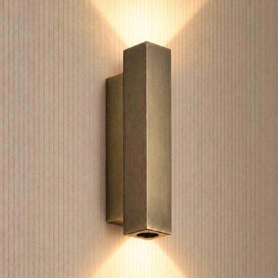 Ideal lux look applique rettangolare led 9w 3000k 30cm per soggiorno contemporanea ottone