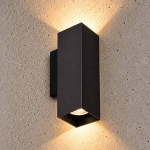Ideal lux look applique rettangolare 2 luci gu10 15cm per soggiorno moderna nera