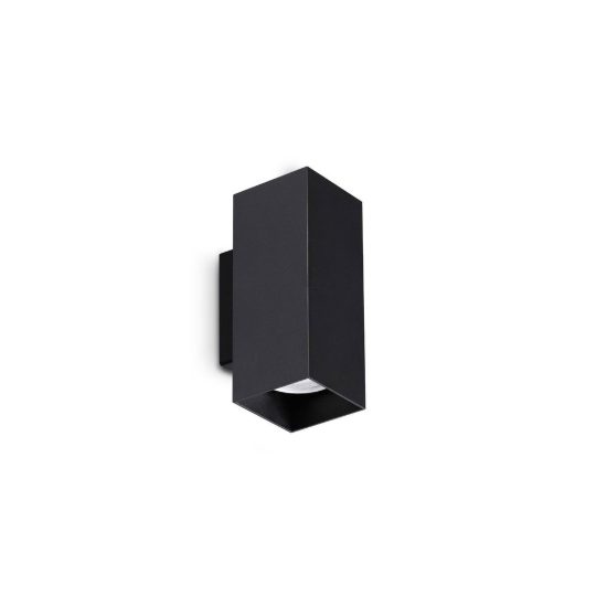 Ideal lux look applique rettangolare 2 luci gu10 15cm per soggiorno moderna nera