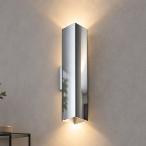 Ideal lux look applique rettangolare 2 luci gu10 30cm per soggiorno moderna cromata