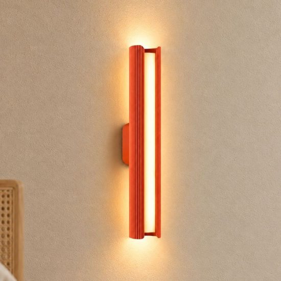 Ideal lux dorica applique led 8,5w 3000k 30cm per soggiorno moderna arancione