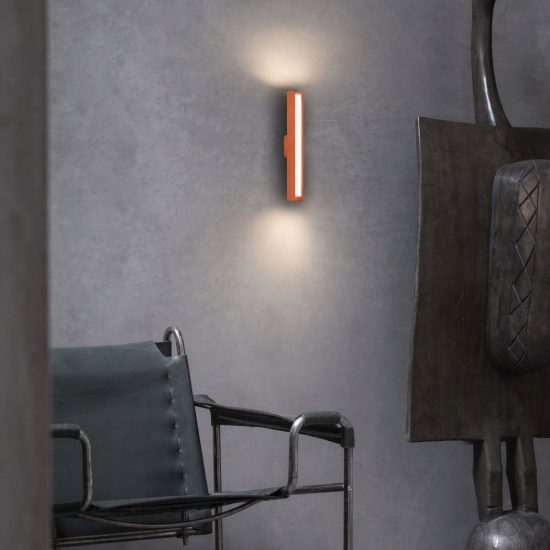 Ideal lux dorica applique led 8,5w 3000k 30cm per soggiorno moderna arancione