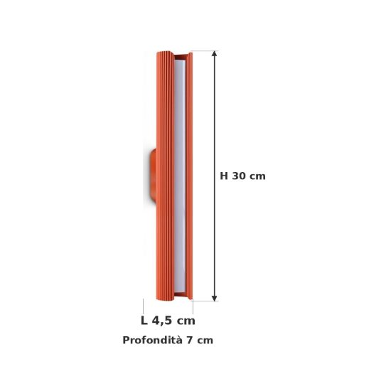 Ideal lux dorica applique led 8,5w 3000k 30cm per soggiorno moderna arancione
