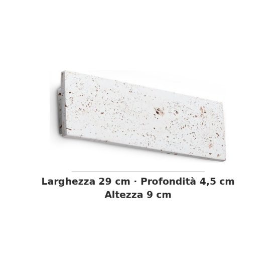 Ideal lux zig zag applique rettangolare led 12,5w 3000k 29cm per soggiorno moderna cemento