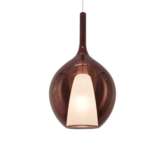 Ideal lux kalique lampadario ad ampolla 28cm per soggiorno contemporaneo rame