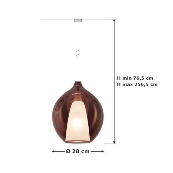 Ideal lux kalique lampadario ad ampolla 28cm per soggiorno contemporaneo rame