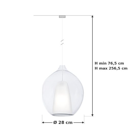 Ideal lux kalique lampadario ad ampolla 28cm per soggiorno contemporaneo trasparente