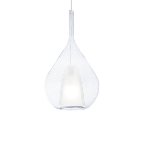 Ideal lux kalique lampadario a goccia 28cm per soggiorno contemporaneo trasparente