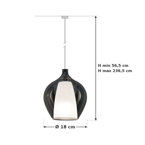 Ideal lux kalique lampada a sospensione a bulbo 18cm per cucina contemporanea fumè