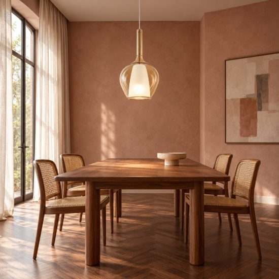Ideal lux kalique lampada a sospensione a bulbo 18cm per cucina contemporanea ambra