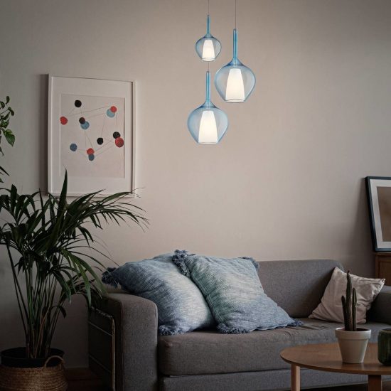 Ideal lux kalique lampada a sospensione a bulbo 18cm per cucina contemporanea ambra
