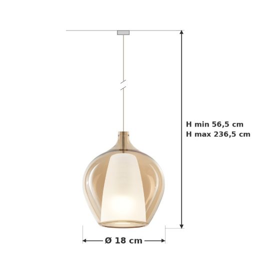 Ideal lux kalique lampada a sospensione a bulbo 18cm per cucina contemporanea ambra