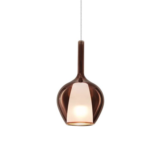 Ideal lux kalique lampada a sospensione a bulbo 18cm per cucina contemporanea rame