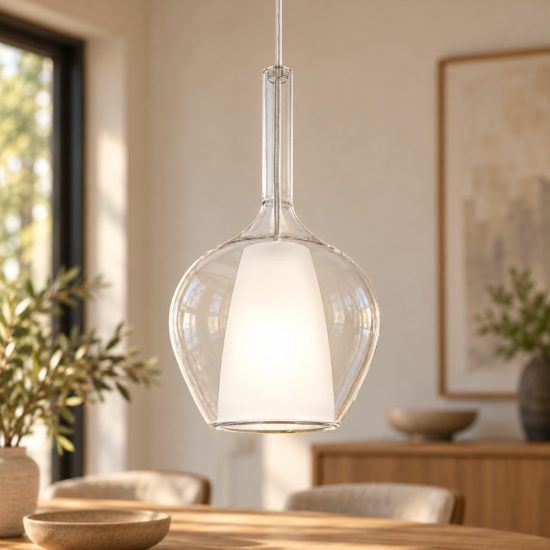 Ideal lux kalique lampada a sospensione a bulbo 18cm per cucina contemporanea trasparente