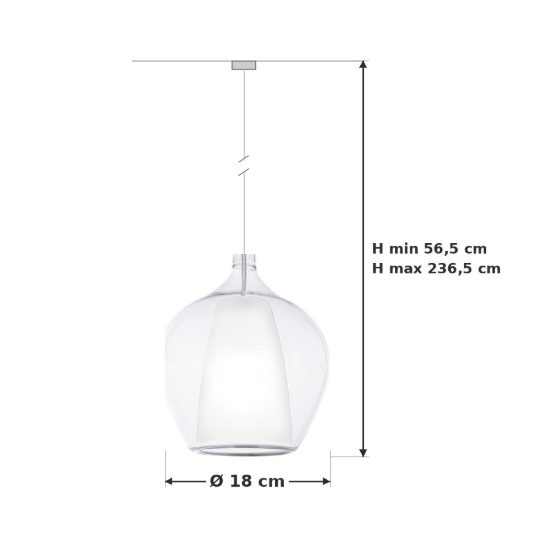 Ideal lux kalique lampada a sospensione a bulbo 18cm per cucina contemporanea trasparente