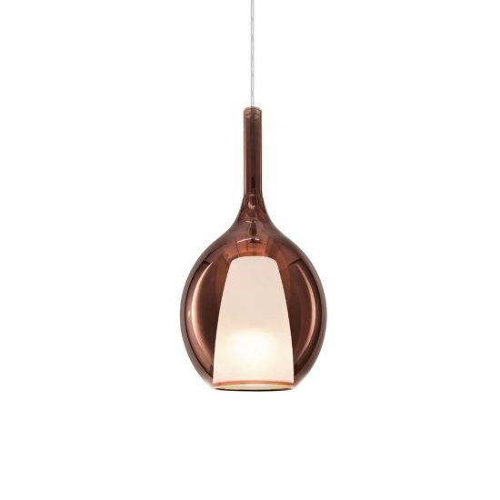 Ideal lux kalique lampada a sospensione ad ampolla 18cm per cucina contemporanea rame