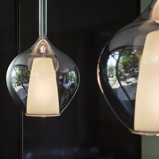 Ideal lux kalique lampada a sospensione ad ampolla 18cm per cucina contemporanea rame
