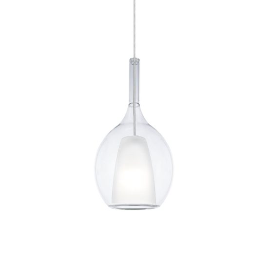 Ideal lux kalique lampada a sospensione ad ampolla 18cm per cucina contemporanea trasparente