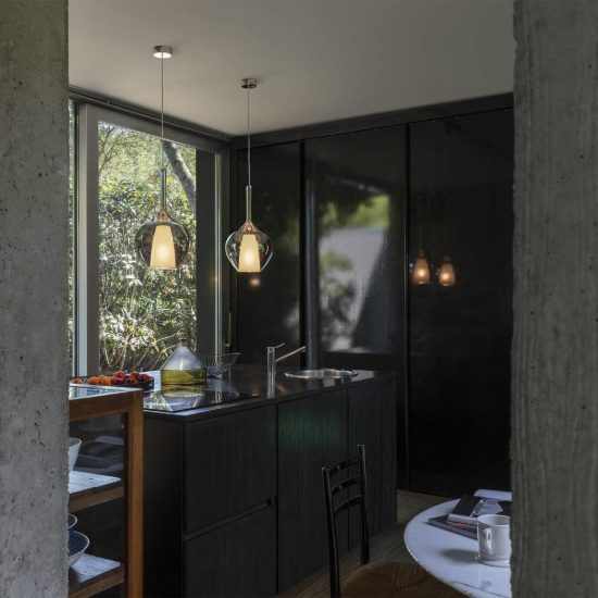 Ideal lux kalique lampada a sospensione ad ampolla 18cm per cucina contemporanea trasparente