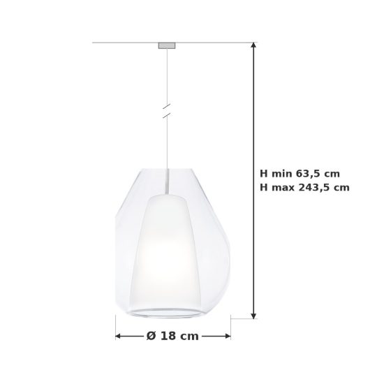 Ideal lux kalique lampada a sospensione a goccia 18cm per cucina contemporanea trasparente