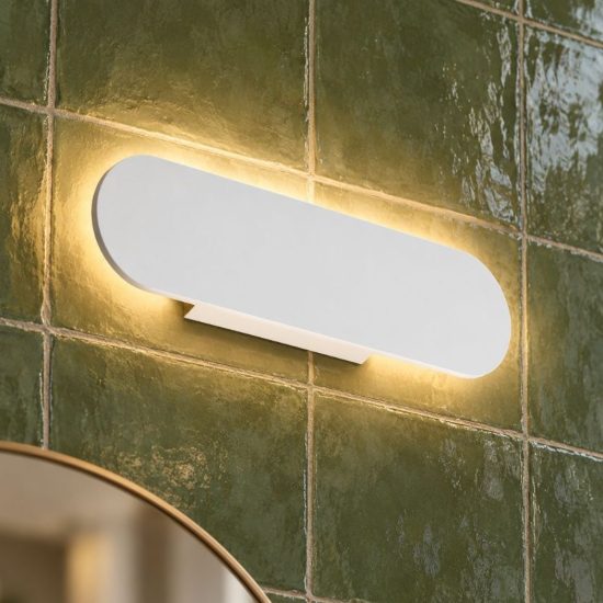 Ideal lux zig zag applique a bordi arrotondati led 12,5w 3000k 33cm per soggiorno moderna bianca