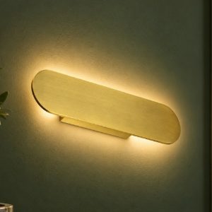 Ideal lux zig zag applique a bordi arrotondati led 12,5w 3000k 33cm per soggiorno ottone