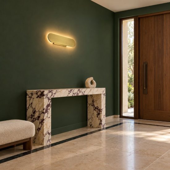 Ideal lux zig zag applique a bordi arrotondati led 12,5w 3000k 33cm per soggiorno ottone