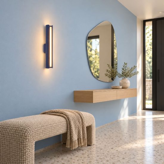 Ideal lux dorica applique led 8,5w 3000k 30cm per soggiorno moderna blu