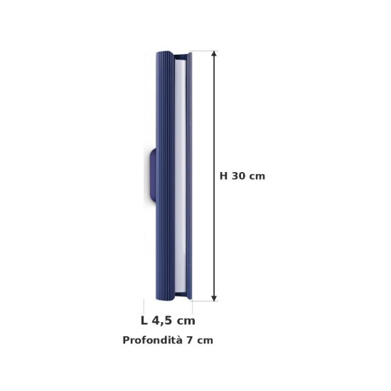 Ideal lux dorica applique led 8,5w 3000k 30cm per soggiorno moderna blu