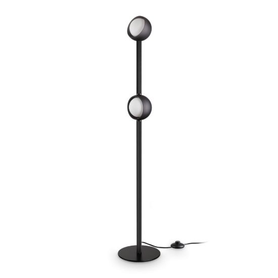 Ideal lux bloom piantana con 2 sfere led 11w 3000k 169,5cm per soggiorno moderna nera